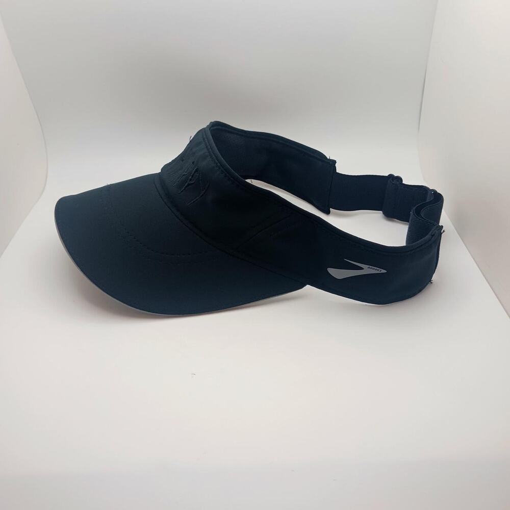 Run Happy Brooks Chaser jogging visor black embroidered athleisure hat women - Picture 2 of 3